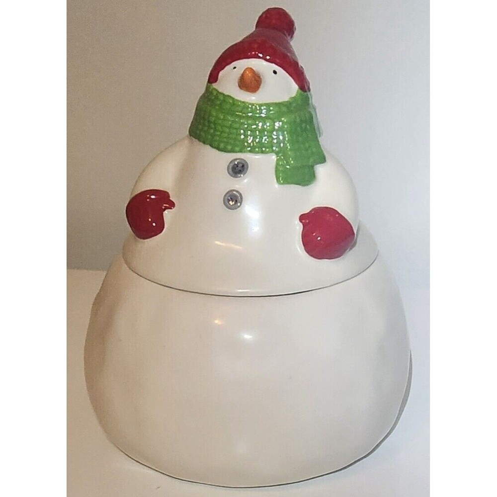 Hallmark Keepsake Christmas Ceramic Snowman Cookie/Candy Jar, 8" Tall *READ